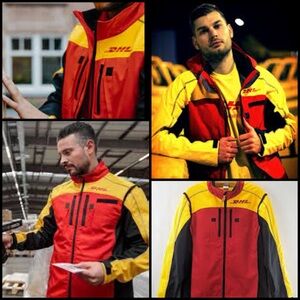 DHL Shipping Delivery Gore-Tex Full Zip Fleece Lined Logo Waterproof Jacket L